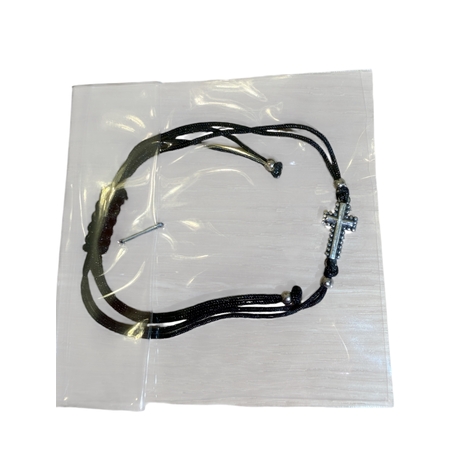 Сребърна гривна 925 с кръст и регулируема връзка