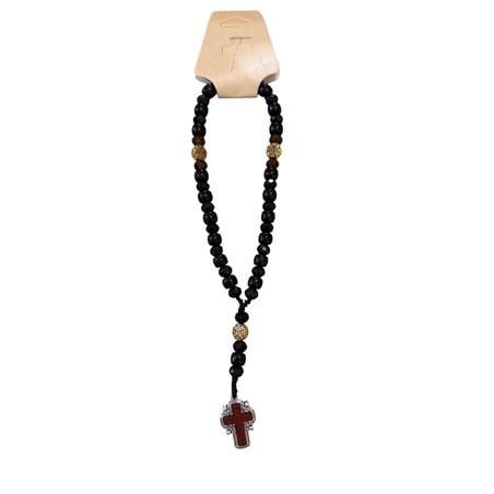 Дървена православна броеница с кръст и пискюл