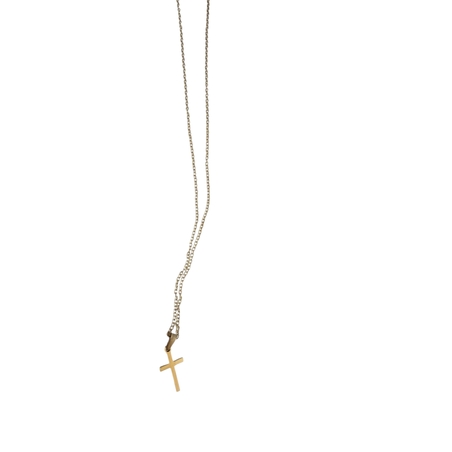 Фино златисто колие с класически кръст