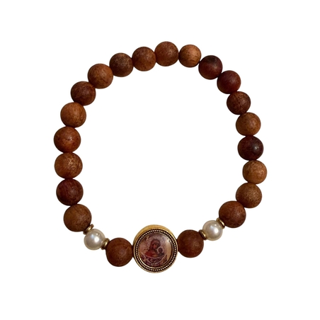 Православна гривна от дървени мъниста със Света Богородица