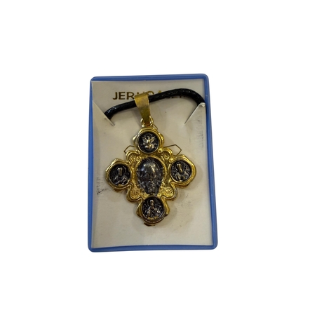 Двулицев православен кръст – дубле, златист