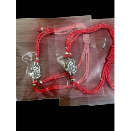 Сребърна гривна 925 с икона Богородица – червен конец