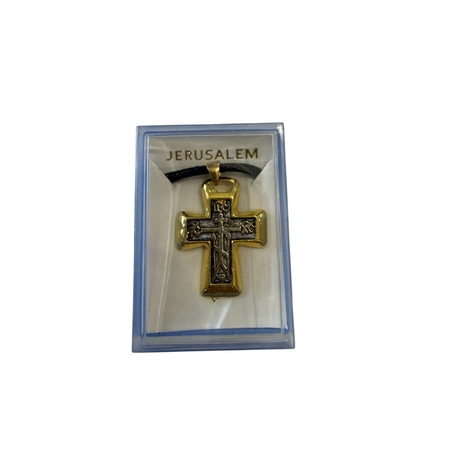 Православен кръст от Йерусалим – златист медальон