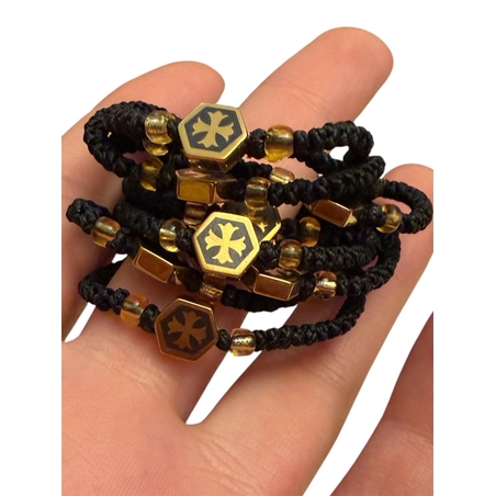 Православна плетена гривна с декоративен кръст