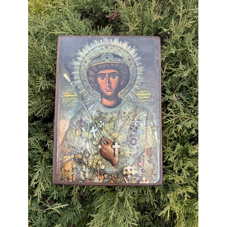 Икона на Св. Георги Победоносец – дървена, ръчна изработка