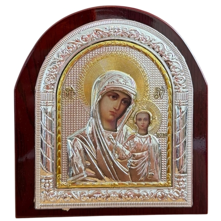 Икона на Света Богородица Казанска с Младенеца в декоративна рамка