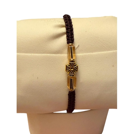 Православна плетена гривна с кръст