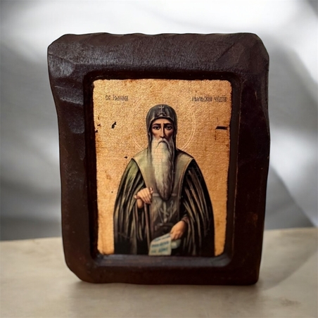 Икона на Свети Йоан Рилски Чудотворец – дървена рамка (12×10 см)