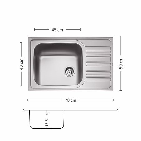 Иноксова Мивка BOWL BB 78.1 SI 78/ 50 см