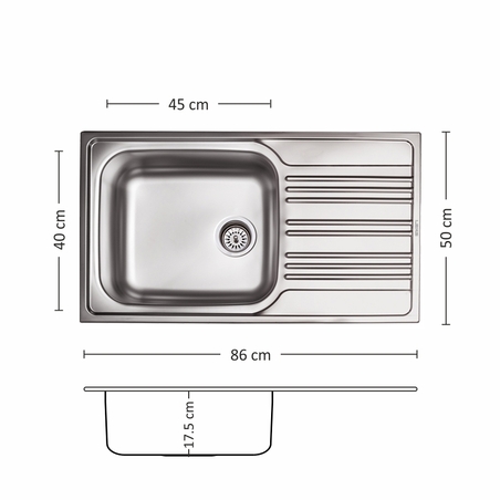 Иноксова Мивка BOWL BB 86.1 SI 86/ 50 см