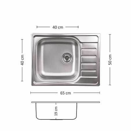 Иноксова Мивка COMPACT BB 65.1 SI 65/ 50 см
