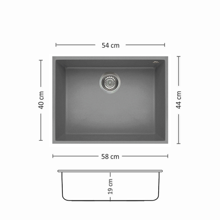 Гранитна Мивка BLOOM  580 U 58/ 44 см