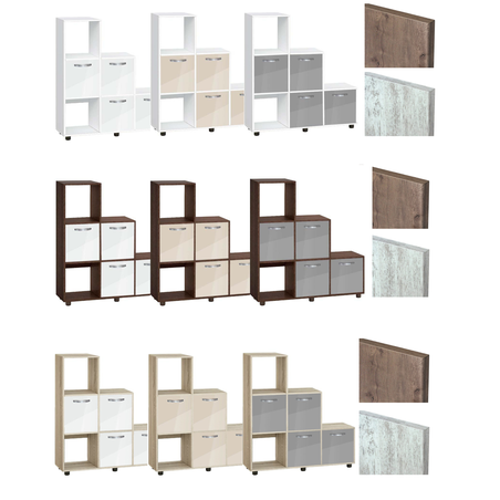 Етажерка Кубо 6 с четири врати постформинг