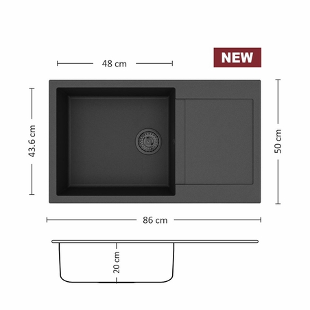Гранитна Мивка FERETA BB 86.1 SI 86/ 50 см