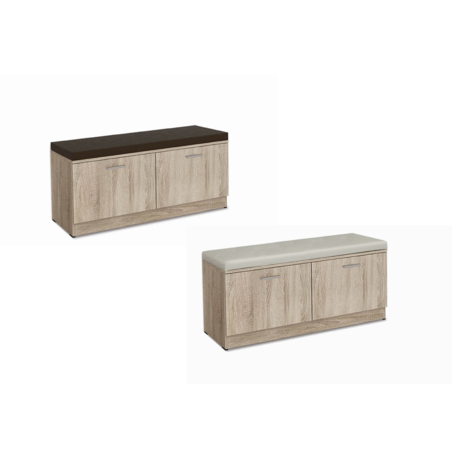 Шкаф за обувки Рени със седалка от еко кожа