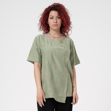 Блуза Големи Размери - 61020 Зелена