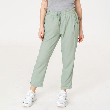 Ленен панталон - 160 Светло зелен