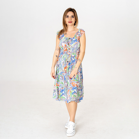 Дълга рокля - 9852 Синя