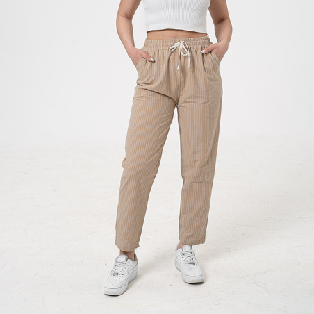 Памучен панталон - 26402 Бежов