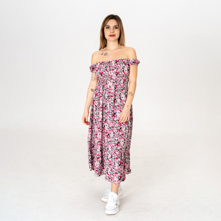 Дълга рокля - 9801 Розова