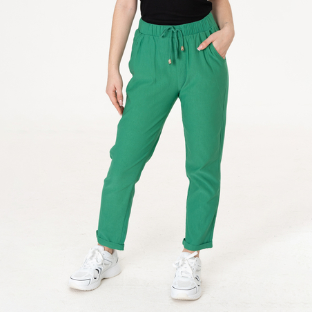 Памучен панталон - 216 Тревисто зелен