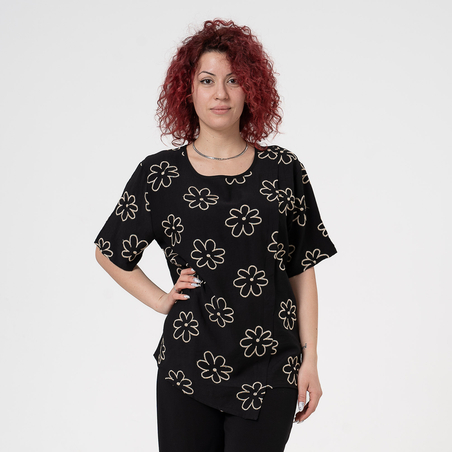 Блуза Големи Размери - 61020 Черна