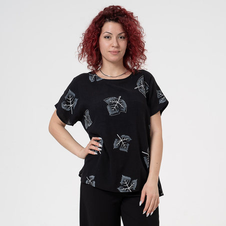 Блуза Големи Размери - 61019 Черна