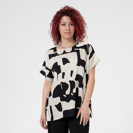 Блуза Големи Размери - 61016 Черна