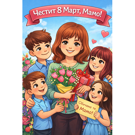 Карикатура за мама – специален подарък за 8 март ❤