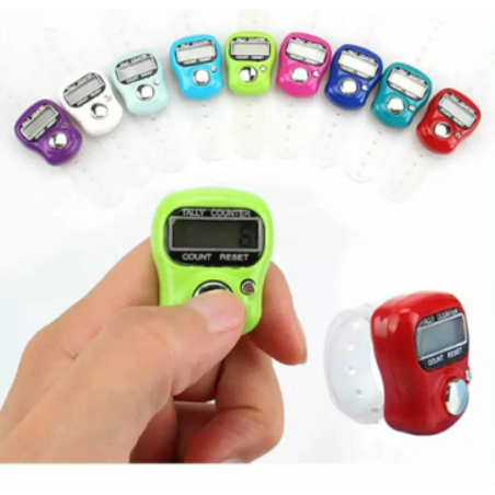 Електронен брояч за пръст, ръчен цифров брояч, преносим комплект за броене, многоцветен, 99999 записа