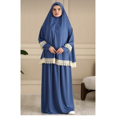 Молитвена рокля за жени с бродерия,дишаща материя