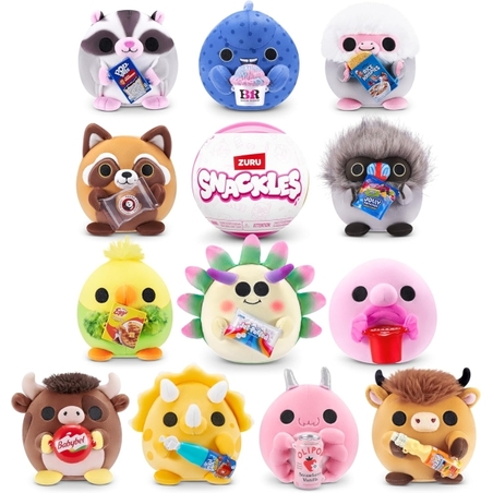 Плюшено животинче Snackles Series 3 в топка с изненада - 12 дизайна, размер 12,7 см