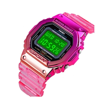 Ceas digital de mână - Skmei - 1622 - Roz
