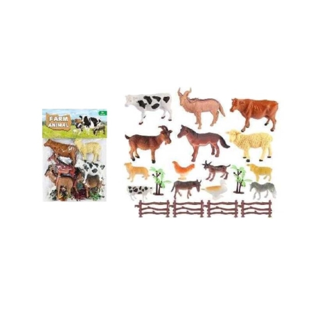 Set figurine animale de fermă - 14 buc - 048-62E - 314259
