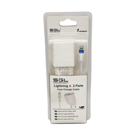 Adaptor de încărcare cu cablu și 2 porturi USB - Lightning - încărcare rapidă - B5 -F2 - 1M - 099521