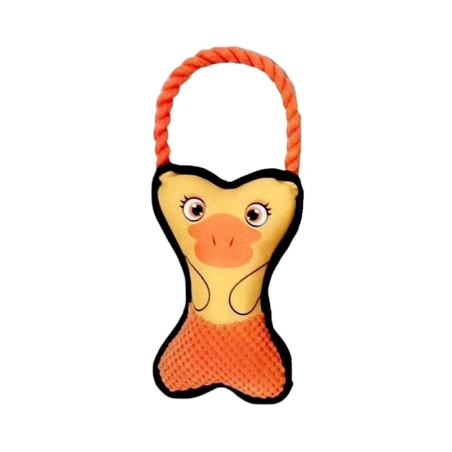 Jucărie câine de pluș cu mâner de frânghie - 34x15cm - 550751