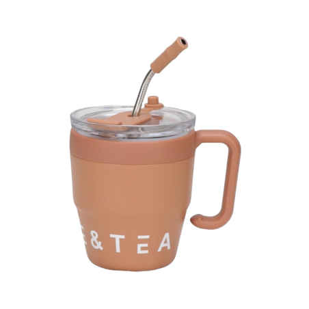 Thermos cu paie - 450 ml - 954293 - Maro