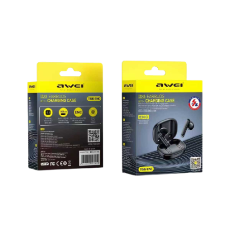 Căști wireless cu carcasă de încărcare - Bluetooth - T66 - AWEI - 888629