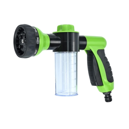 Pistol de udat gradina cu furtun si recipient pentru detergent - 8 in 1 - 699749