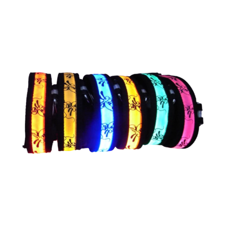 Guler pentru caine cu lumini LED - 2,5 cm - S/M/L - 550234