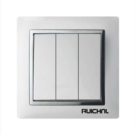 Întrerupător de lumină pentru montare încastră pe perete - Triplu - RC3627 - 674936