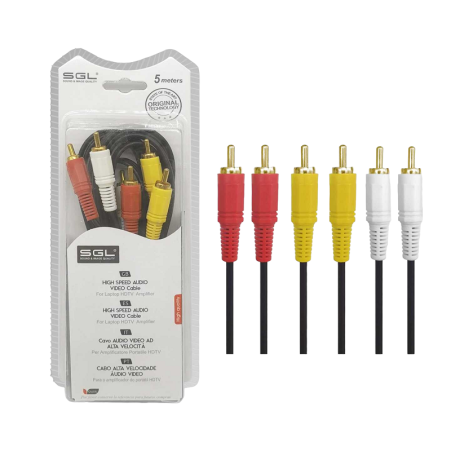 Cablu RCA - 306A - 6 conectori tata - 5m - 096117