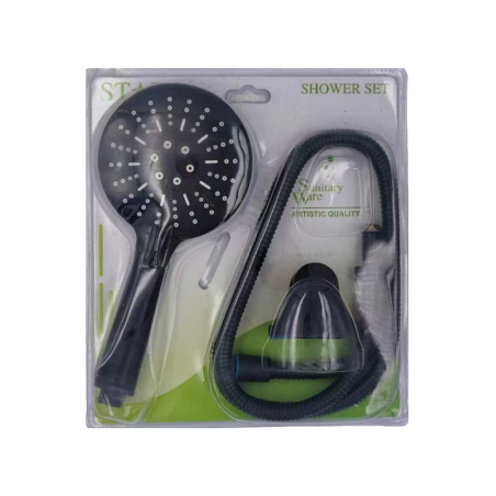 Cap de dus cu reglare a presiunii si furtun - 1,5m - Negru - 230760