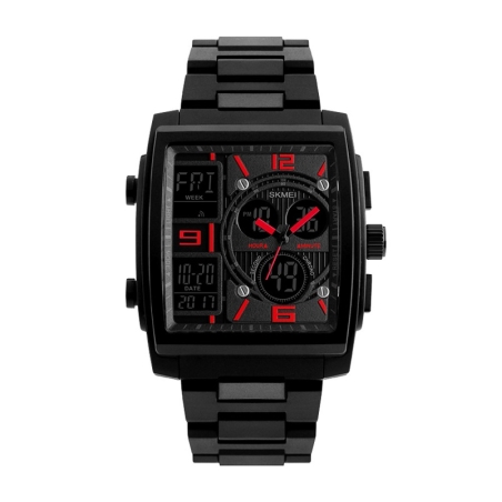 Ceas de mana cu afisaj analog si digital - Skmei - 1274 - Negru/Rosu
