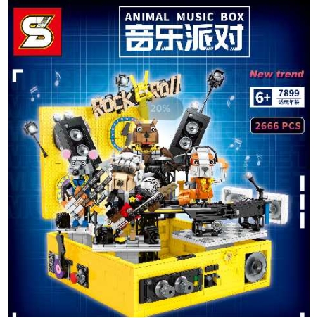 Set de construcție 2666 bucăți - Cutie muzicală pentru animale - 7899 - 651548