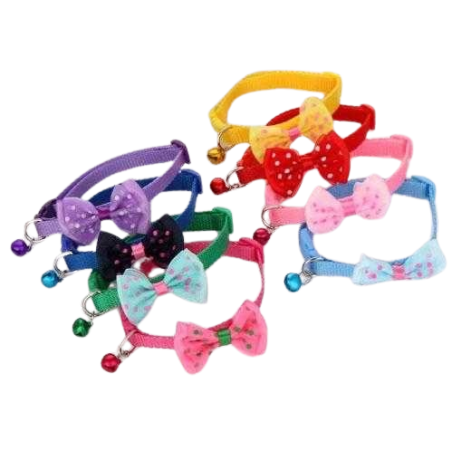 Guler pentru animale de companie cu clopoțel și panglică - 1-19/32cm - 12buc - 550203