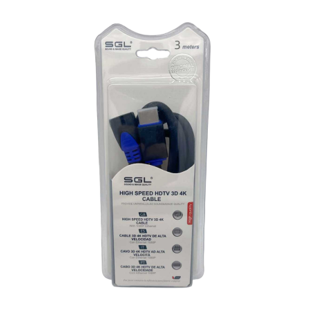 Cablu HDMI cu 2 conectori tată - Înclinat 90° - 1592F - 3m - 095233