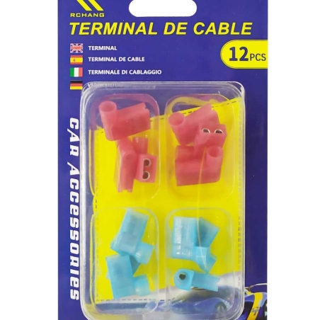 Set de 12 conectori de cablu înclinat - tată și femela - 142924