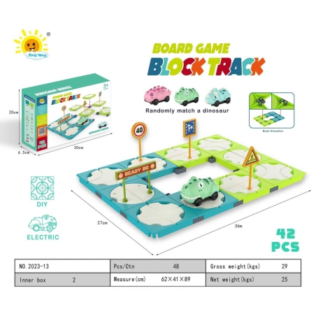 Pista interactivă de mașini de dinozauri - 42 de părți - 2023-13 - 677103
