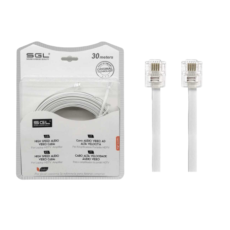 Cablu linie telefonica plat - 6P4C - 30m - 097053